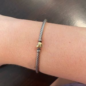 David Yurman Clasp Bracelet with Gold Heart